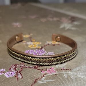Elegant TriMetal Braided Cuff Bracelet